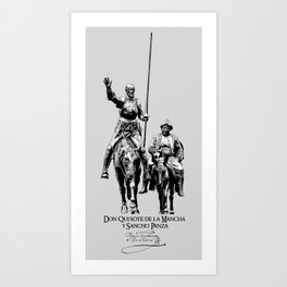 Don Quixote, Sancho Panza-Cervantes-Spain-Literature Art Print | De La Mancha, Knighthood, 17 Century, Novel, Spain, Hidalgo, 16 Century, Book, Miguel De Cervantes, Don Quijote 