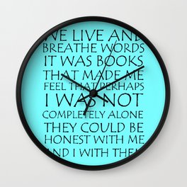 We Live And Breathe Words Wall Clock