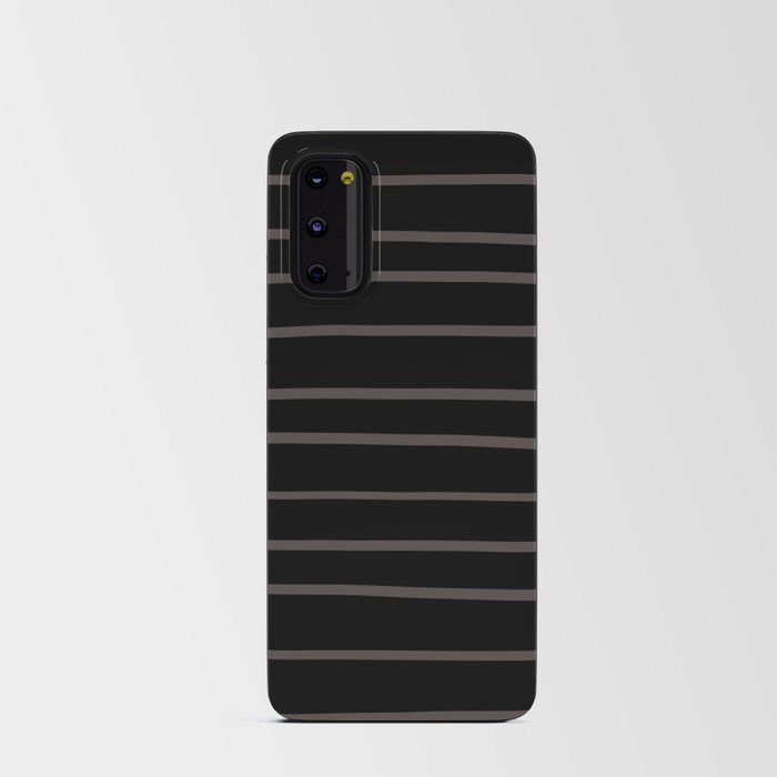 Black and Dark Brown Horizontal Line Pattern Pairs DE 2022 Trending Color Espresso Macchiato DET680 Android Card Case