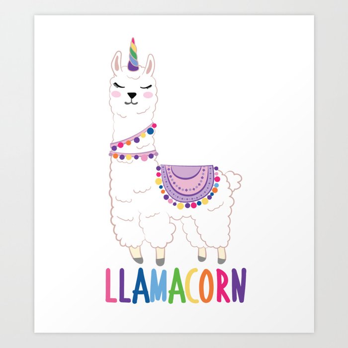 Llamacorn - Unicorn Llama Art Print