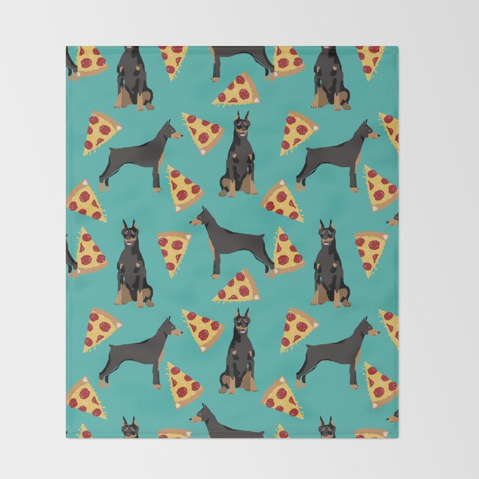 Doberman Pinscher Pizza Food Slice Foodie Dog Lover Doberman Dog Owner Custom Dog Breed Throw Blanket By Petfriendly Society6