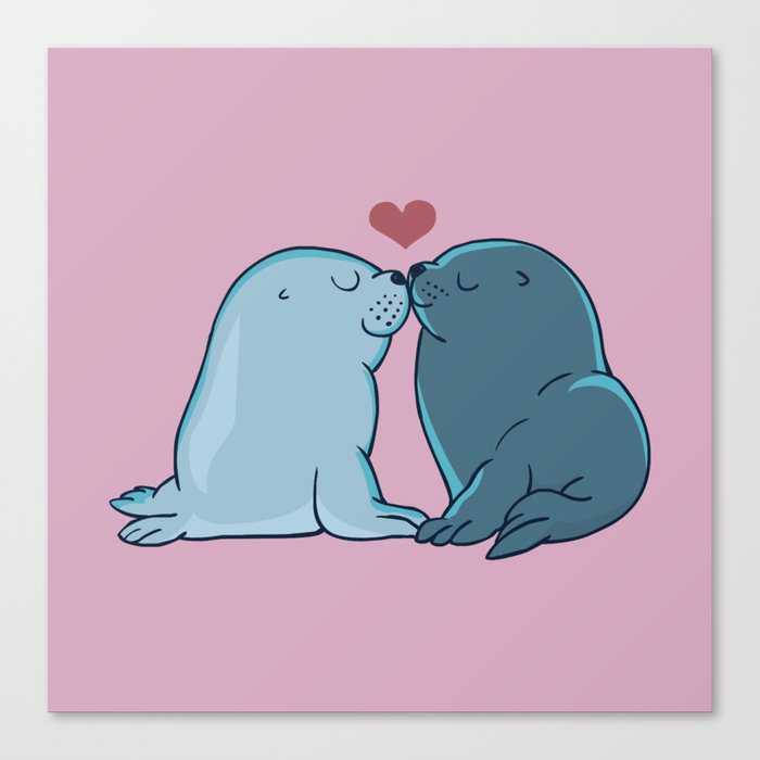 Seal Kisses Canvas Print