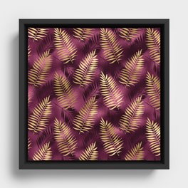 Amazing Burgundy and Gold Design Pattern Framed Canvas