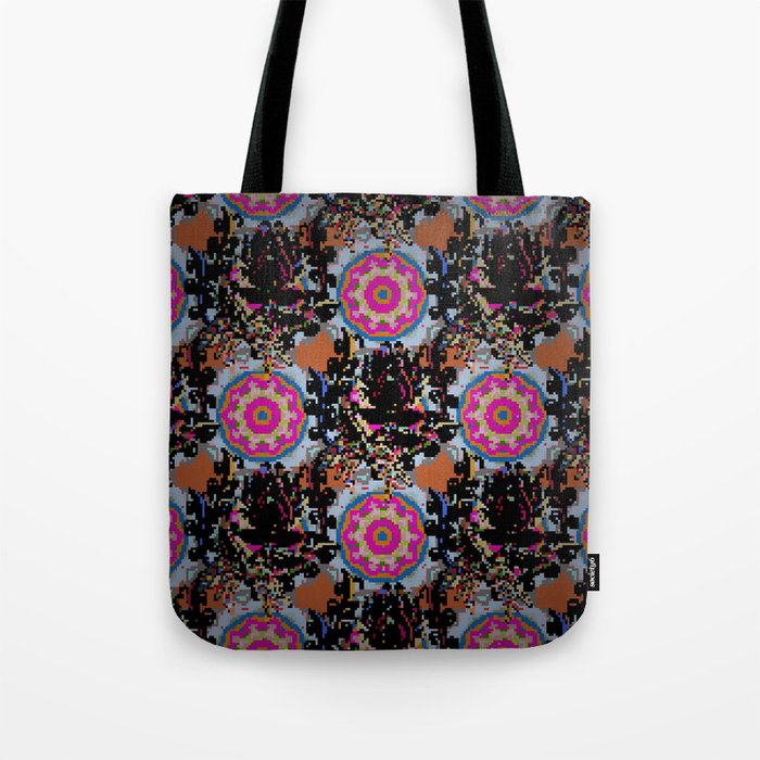 Varicolored vintage seamless illustration. Tropical seamless pattern with many abstract flowers.  Tote Bag