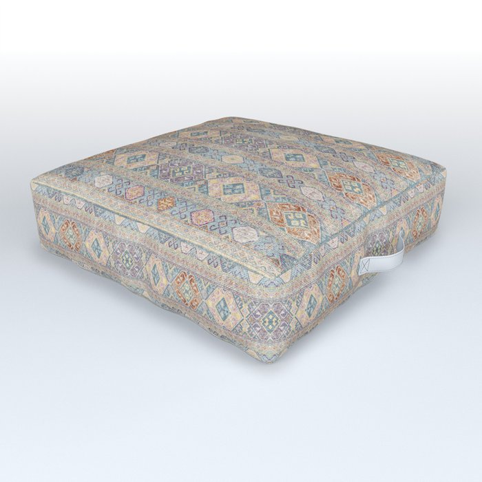 Geometric Heritage Vintage Traditional Andalusian Moroccan Fabric Style Outdoor Floor Cushion