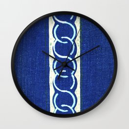 Blue Covenant Vintage Japanese woodblock print (1904) by Furuya Korin Wall Clock | Japanese, Japan, Graphicdesign, Asian, Vintage, Shapes, Blue, Marriage, Woodblock, Textile 