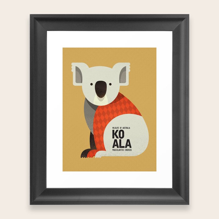 Hello Koala Framed Art Print by The Printed Sparrow Society6