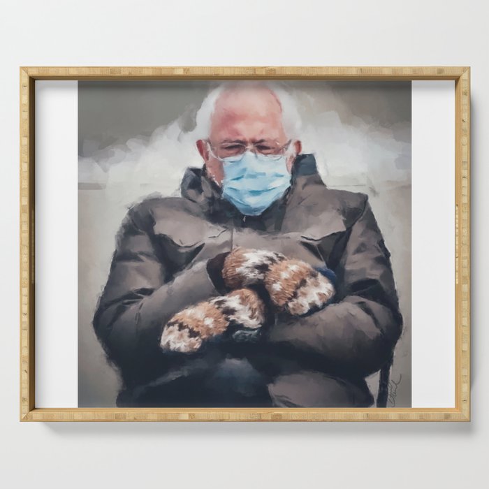 Bernie Sanders and his Mittens Serving Tray