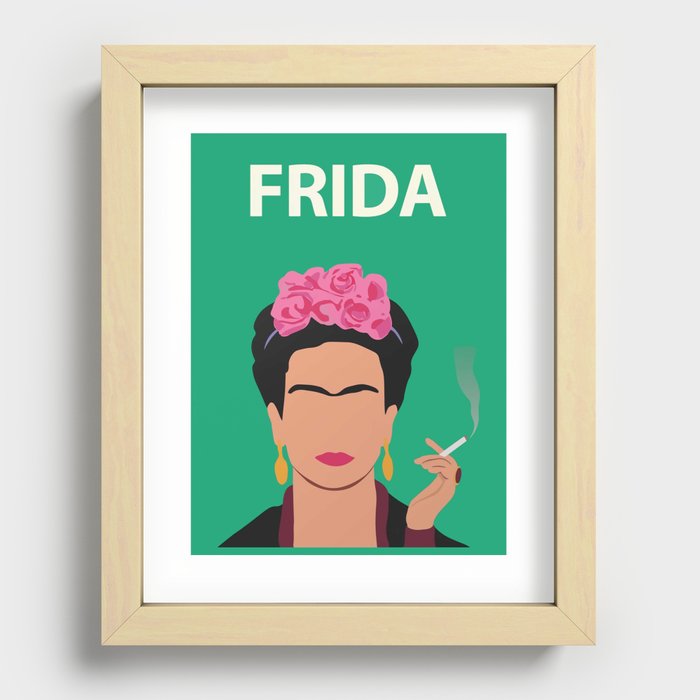 Frida Kahlo Poster Feminist Artwork Minimalist Recessed Framed Print