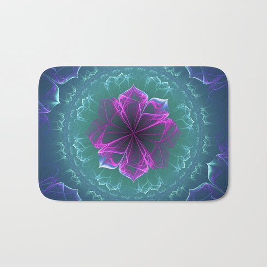 Ornate Blossom in Fuchsia Bath Mat