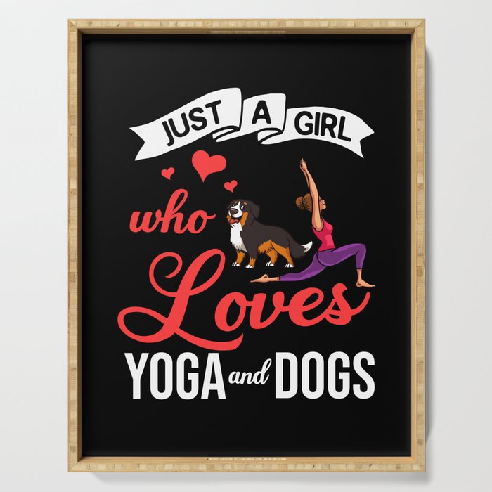 Yoga Dog Beginner Workout Poses Quotes Meditation Serving Tray