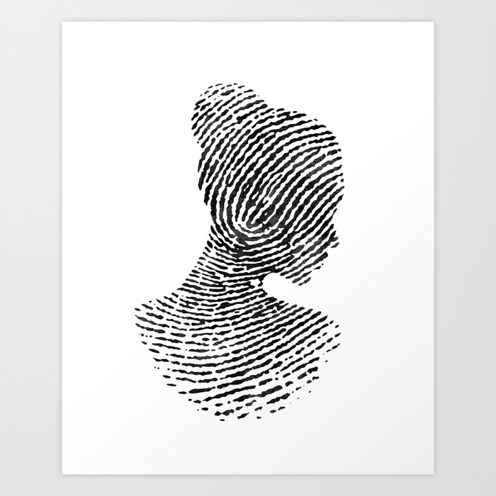 Fingerprint Silhouette Portrait No.1 Art Print
