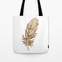 Golden Feather Tote Bag
