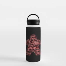 Red Meeple Board Game Geek Word Art Water Bottle