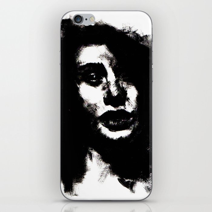 Modern conceptual black and white female portrait iPhone Skin