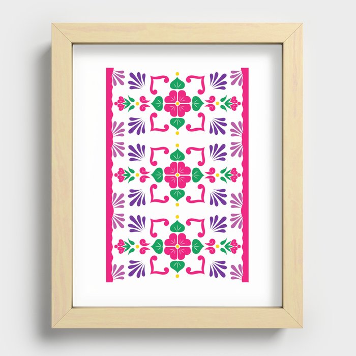 Pink 2, Framed Talavera Flower Recessed Framed Print