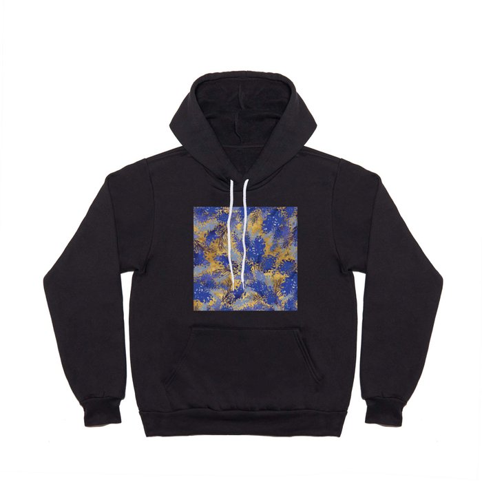 Watercolor navy blue purple gold floral Hoody