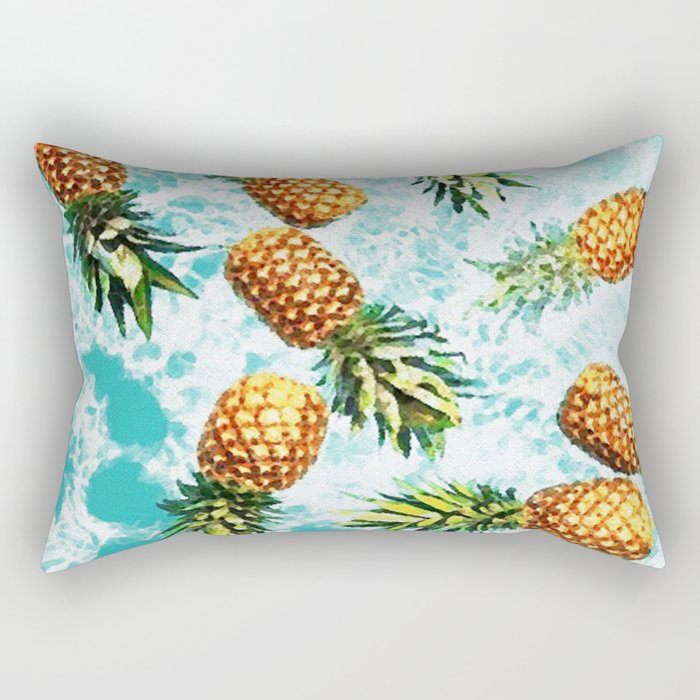 Swimming Pineapples Rectangular Pillow
