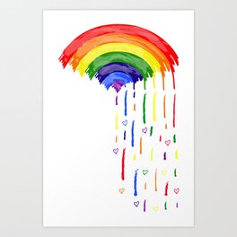 Love Rainbow Rain Art Print