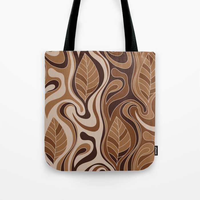 abstract earth tone leaves  Tote Bag
