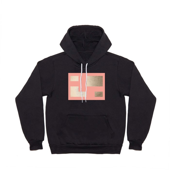 Simply Geometric White Gold Sands on Salmon Pink Hoody