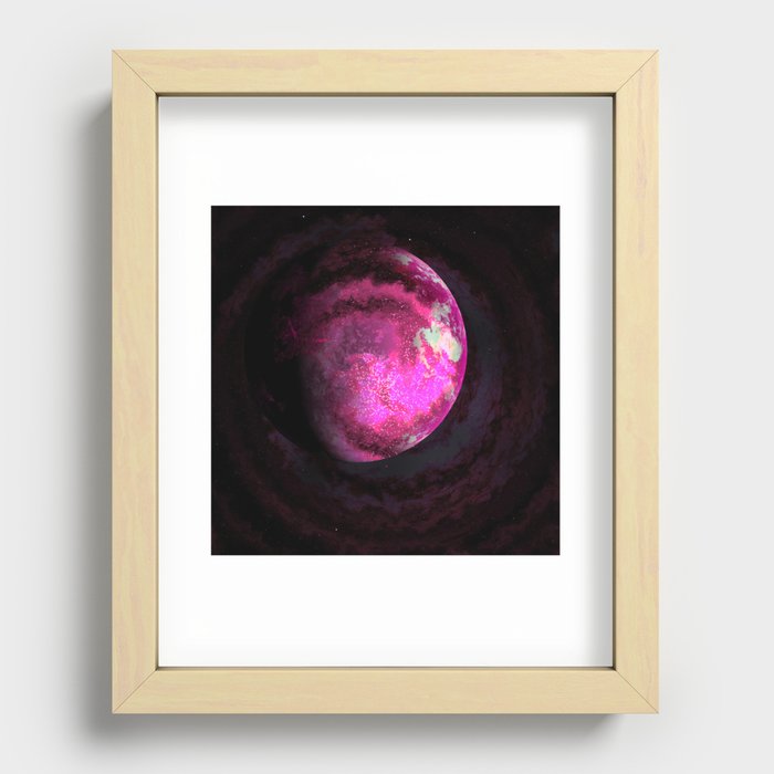 Pink Planet Recessed Framed Print