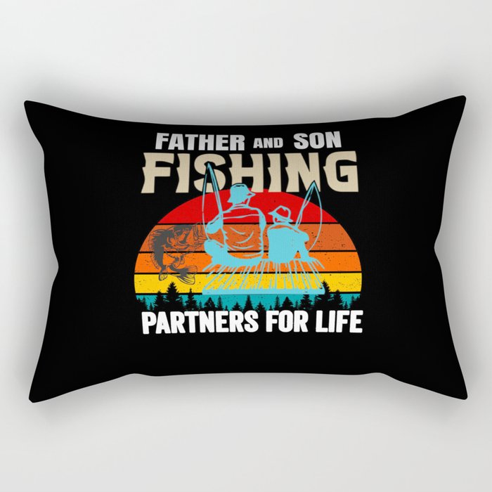 Fishing Partners Father and Son Fishing Rectangular Pillow