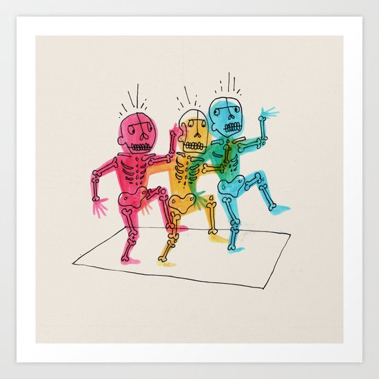 Skeletons Dancing Art Print