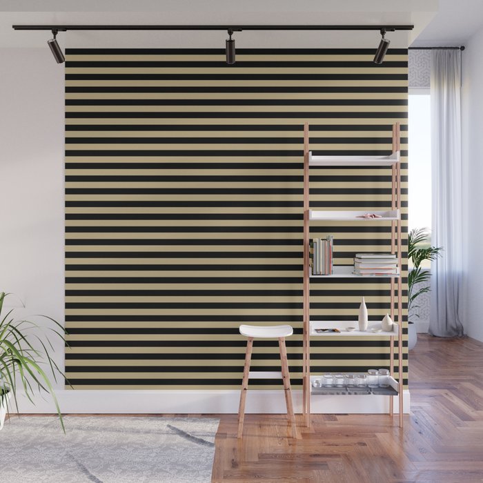 TEAM COLORS THREE GOLD BLACK Wall Mural