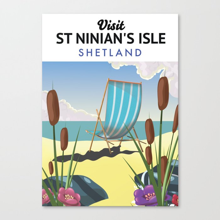 St Ninian's Isle, Shetland vacation poster. Canvas Print