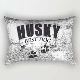 HUSKY BEST DOG Pfotenabdruck vintage Rectangular Pillow