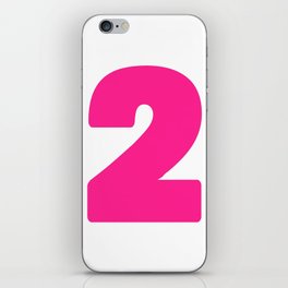2 (Dark Pink & White Number) iPhone Skin