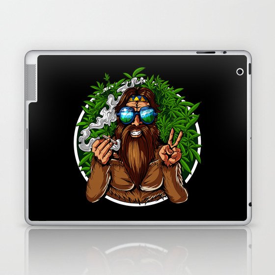 Bigfoot Hippie Smoking Weed Laptop & iPad Skin