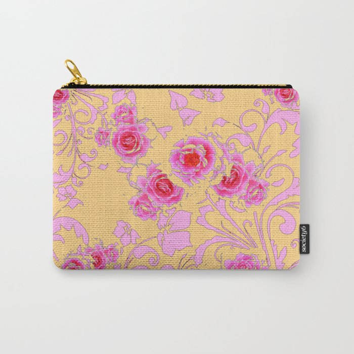 PINK-RED ROSE ABSTRACT FLORAL GARDEN ART Carry-All Pouch