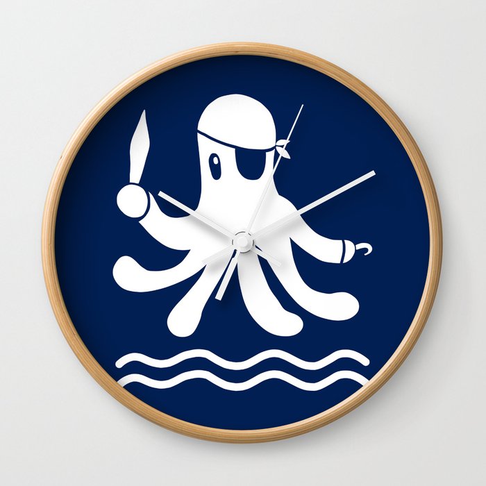 Pirate octopus Wall Clock