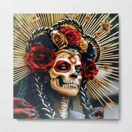 Catrina Skull Metal Print