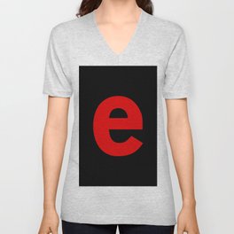 letter E (Red & Black) V Neck T Shirt