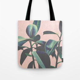 Pink Tropical Leaves Tote Bag