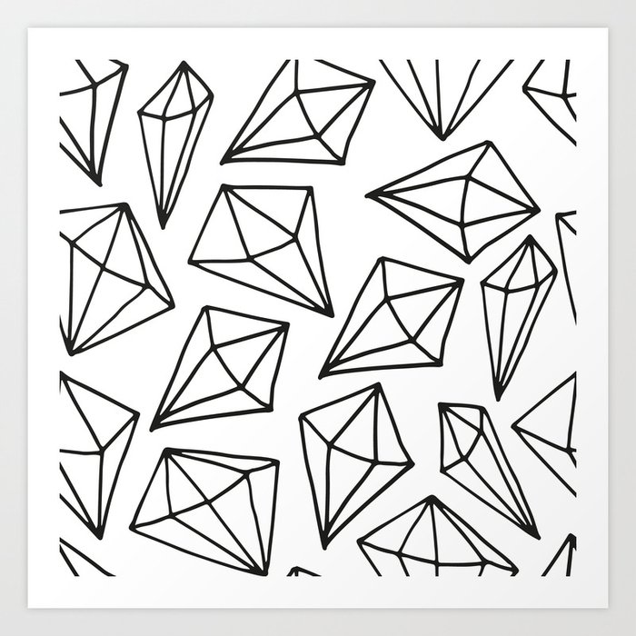 Black White Diamond Pattern Art Print By Haroulita Society6 black-white-diamond-pattern-art-print-by-haroulita-society6