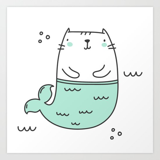 Merkitty Mint Green Art Print
