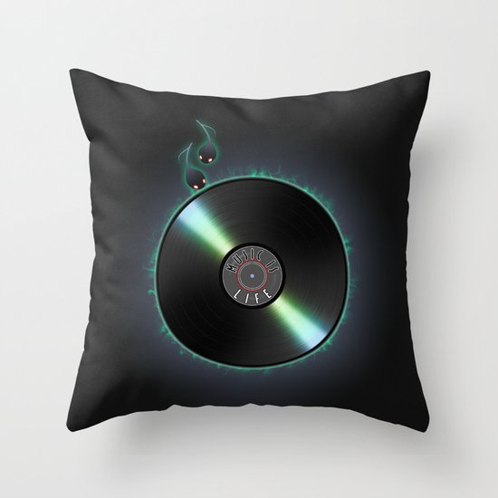 music is... life Throw Pillow