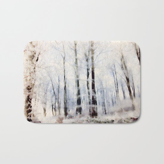 Winter landscape Aquarell Bath Mat