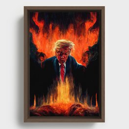 Trump In The Underworld Framed Canvas