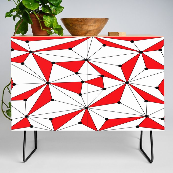 Abstract geometric pattern - red. Credenza