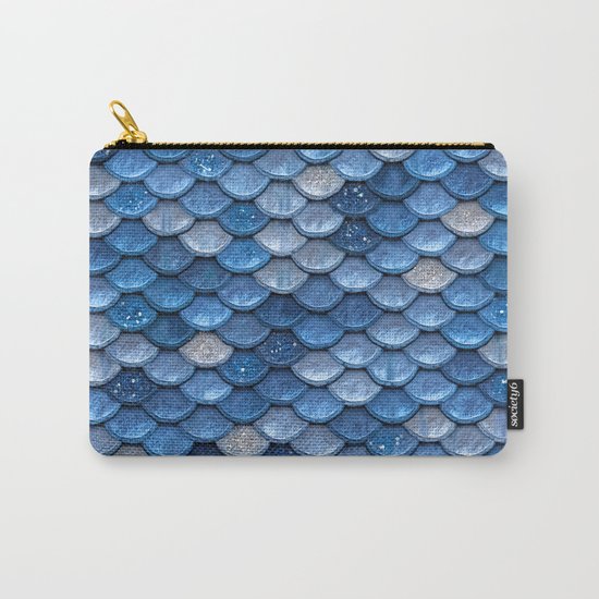 Blue sparkling glitter mermaid scales - Mermaidscales Carry-All Pouch
