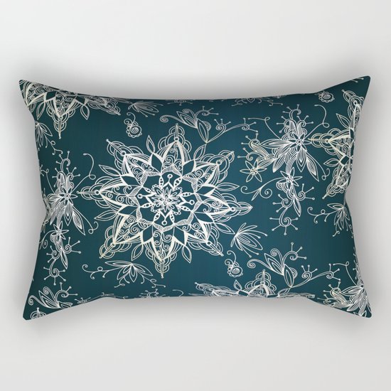 Zendala snowflake denim Rectangular Pillow