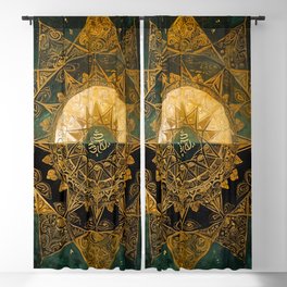 Whispers of the Divine: A Luminous Mandala Embracing Islamic Calligraphy in Modern Mandala Art Blackout Curtain