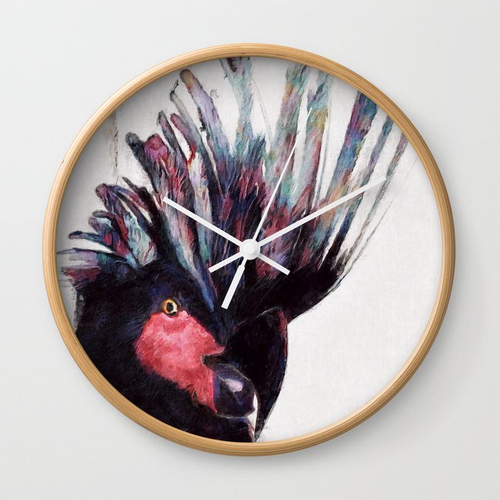 Australian Black Cockatoo Wall Clock
