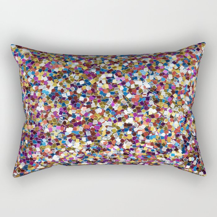 Colorful Rainbow Sequins Rectangular Pillow