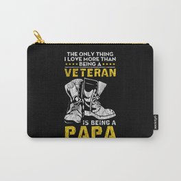Vintage Veteran Papa Proud Army Father Dad Veteran Carry-All Pouch